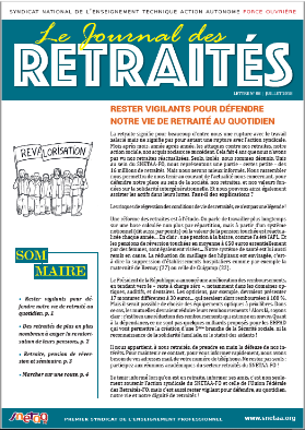 Cliquez pour télécharger le Journal des Retraités n°  8 de juillet 2018