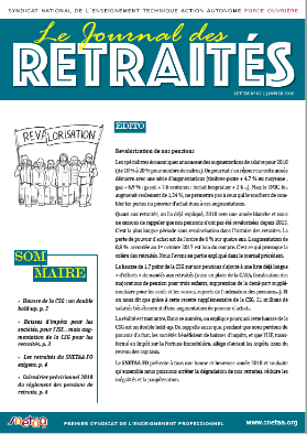 Cliquez pour télécharger le Journal des Retraités n° 7 de janvier 2018