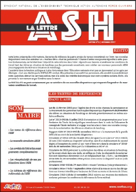 Cliquez pour télécharger la lettre ASH n° 6  d'octobre 2017