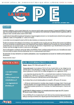 Cliquez pour télécharger la lettre CPE n°8 d'octobre 2019